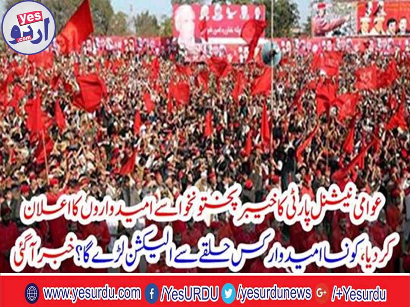 Awami National Party announces candidates from Khyber Pakhtunkhwa