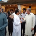 Pakistan Tehreek-e-Insaf's Vice-Chairman Makhdoom Shah Mehmood Hussain Qureshi arrives in Karachi airport on two-day inner Sindh visit