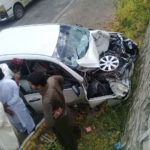 A strong conflict of car and oil tanker on Rawalpindi Kohat Road