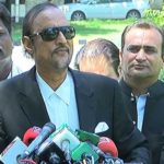 Talking to media of Tehreek-e-Insaf leader Babar Awan