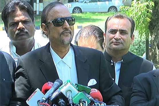 Talking to media of Tehreek-e-Insaf leader Babar Awan