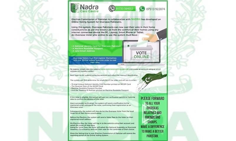 Nadra deny denomination about casting the vote of abroad Pakistanis