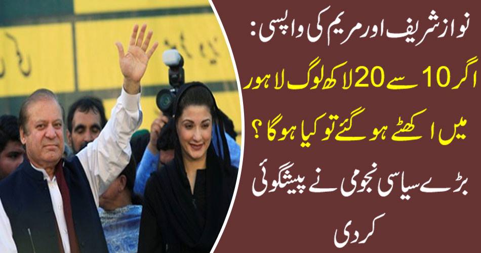 Nawaz Sharif and Mary's return: What if 10 to 20 million people gather in Lahore? Big political animation has predicted
