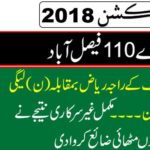 NA-110 Faisalabad: LEGI Rana Afzal Khan vs Raja Riaz against Tehreek-e-Insaf (PTI). The entire non-governmental result has lost sweets
