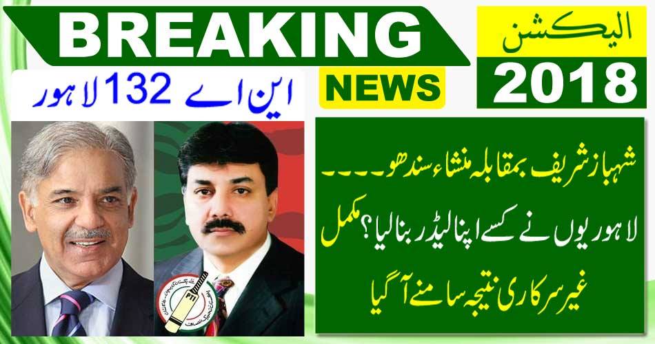 NA-132 Lahore: Shahbaz Sharif vs Munshi Sindhu ..... Who made the Leaders their Leader? The complete non-governmental outcome has come