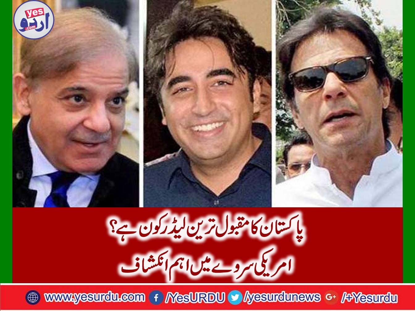 Shahbaz Sharif's most popular leader and Imran Khan's second number, American survey