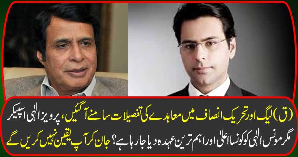 (Q) The details of the agreement in the League and Tehreek-e-Insaf were presented, Parvez Elahi Speaker but what is the main and most important role being given to Mons Alahi? You will not believe by going
