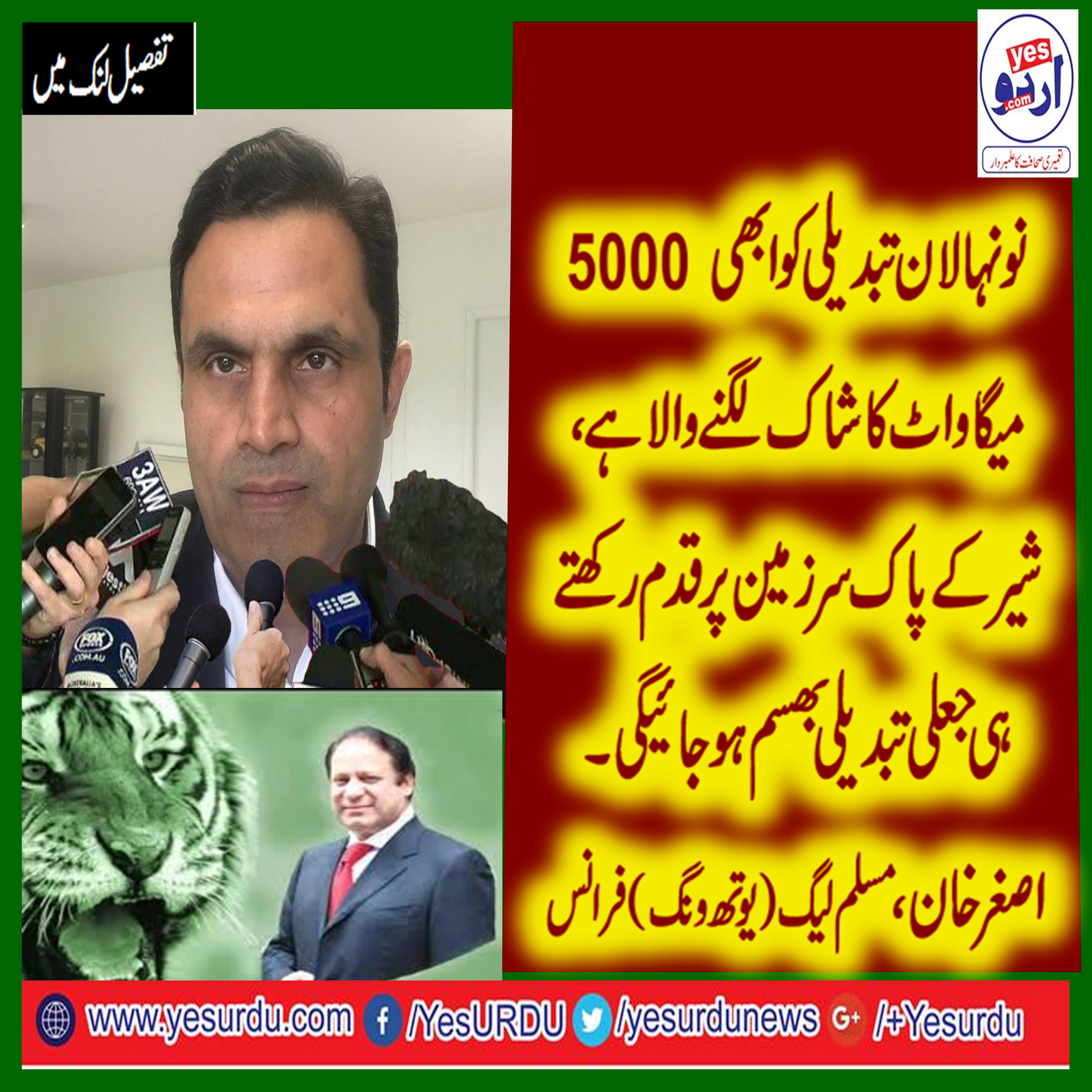 asghar khan, president, pmln, youthwing, france, said, nawaz sharief, will, return, and, will, give, shock , to, vote, for, change