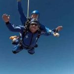 British elderly ski diving to commemorate the 100th anniversary