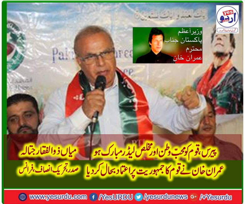 president, pti, france, mian zulifqar jatalla, says, Nation, got, patriot, and, pure, leadership