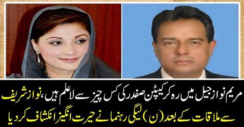 What is Captain Safdar from living in Mary Nawaz jail?