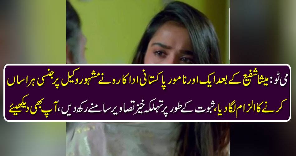 May to: Another famous Pakistani actor, after Misha Shafi, accused of being harassed by a famous lawyer, put the picturesque images as evidence as well.