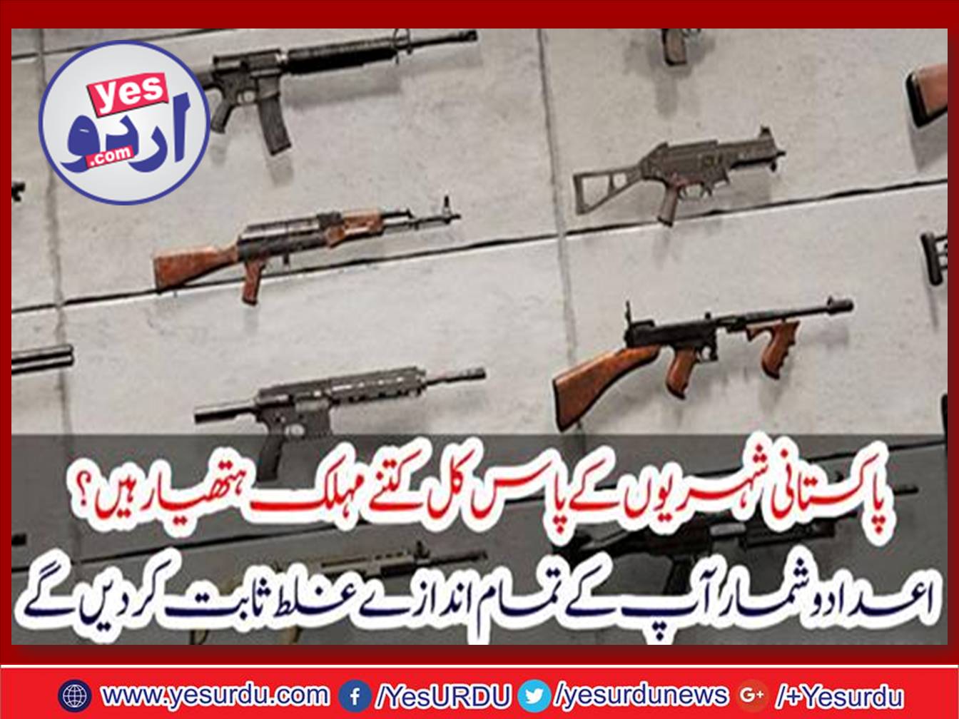 HOW, MANY, PAKISTANIS, HAVE, EXPLOSIVE, AND, DANGEROUS, ARMS, REPORT, ALARMING