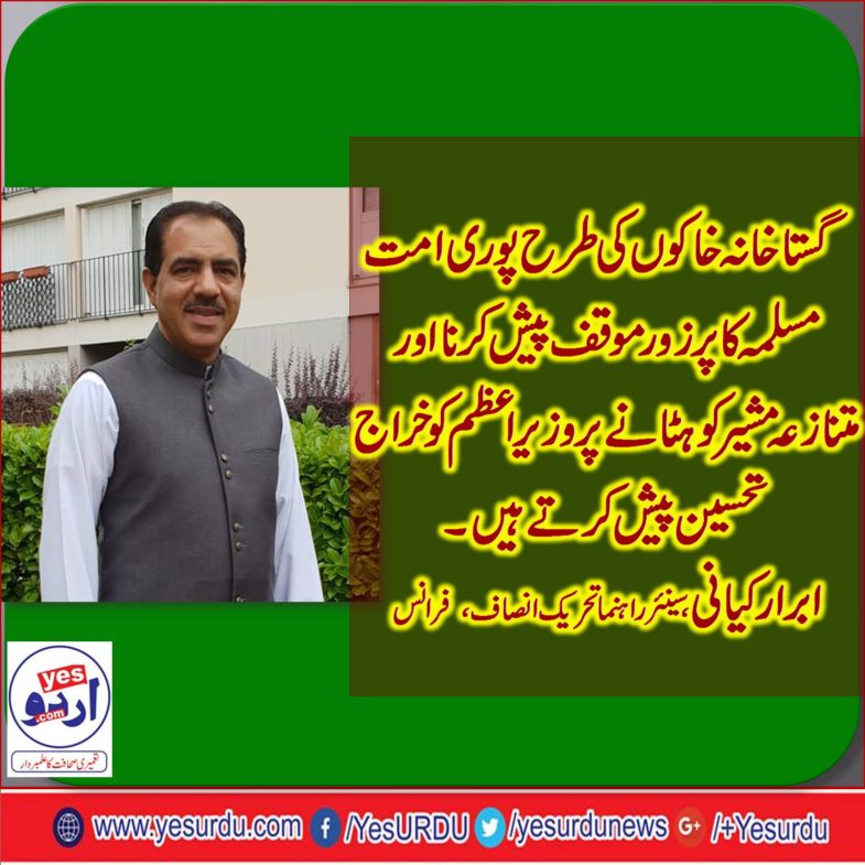 abrar kayani, senior, leader, PTI, France