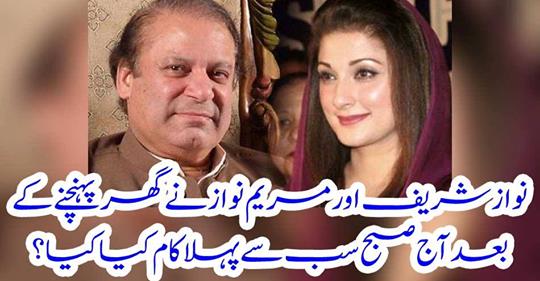 Nawaz Sharif and Maryam Nawaz came home