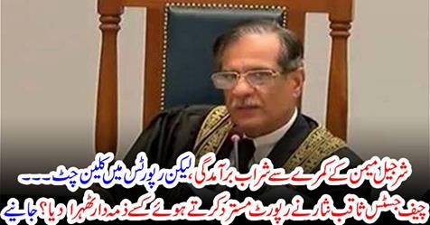 Chief Justice Saqib Nisar dismissed the report as responsible