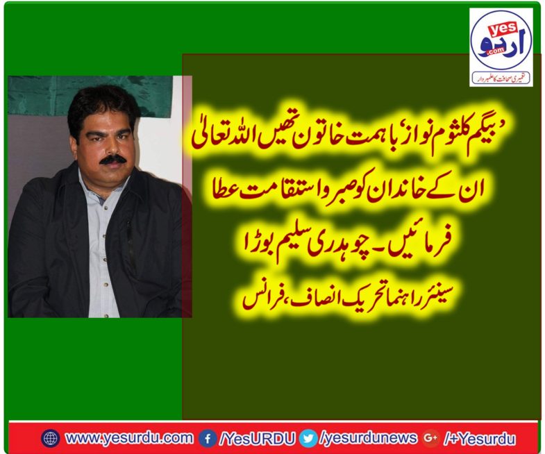 MUHAMMAD SALEEM BORA, SENIOR, LEADER, PTI, FRANCE