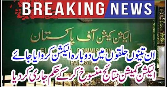 The Election Commission canceled the results and ordered the order