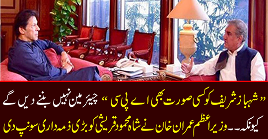 Prime Minister Imran Khan gave a great responsibility to Shah Mehmood Qureshi