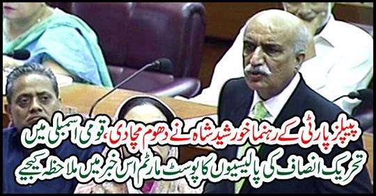 Khursheed Shah, the PPP's leader, has blamed