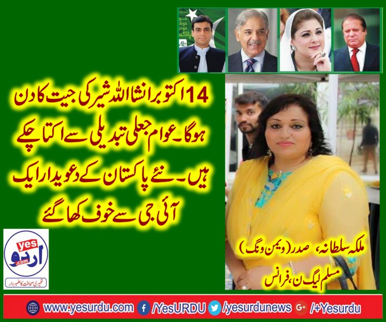 MALIKA SULTANA, PRESIDENT, WOMEN WING, PMLN, FRANCE, SAYS, ABOUT, BY-ELECTION, PMLN, WIN