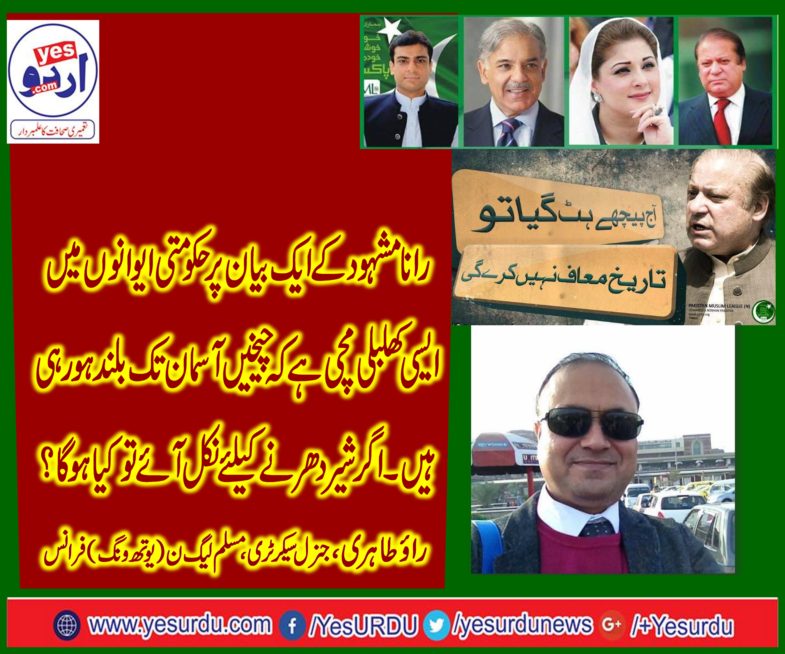 RAO TAHIRI, GEN SECRETARY, PMLN, YOUTH WING, FRANCE, SAYS, RANA MASHOOD, JUST, GIVEN, A, STATEMENT, AND, PTI, WENT, DEFENSIVE, HOW, THEY, WILL, MANAGE, IF, WE, ANNOUNCED, DHARNA, SIT IN