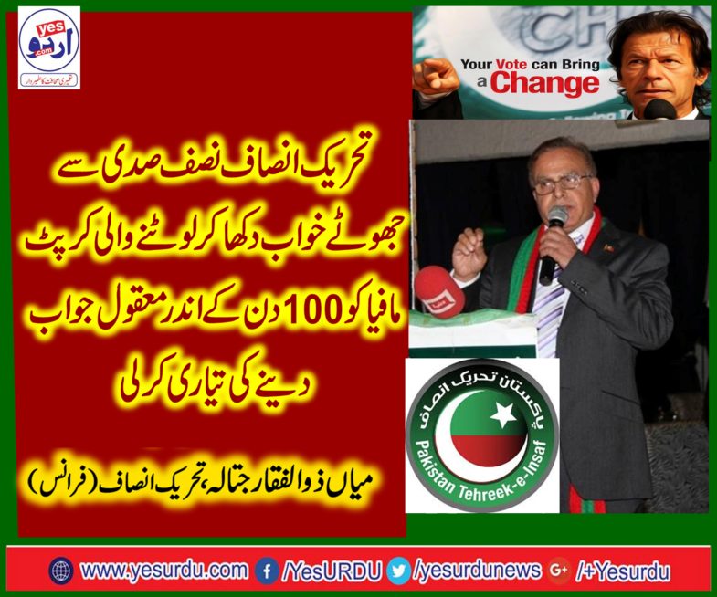 MIAN ZULIFQAR JATALA, PRESIDENT, PTI, FRANCE, SAID, PTI, WILL, TOOK , COUNTRY, TO, THE, PROGRESS