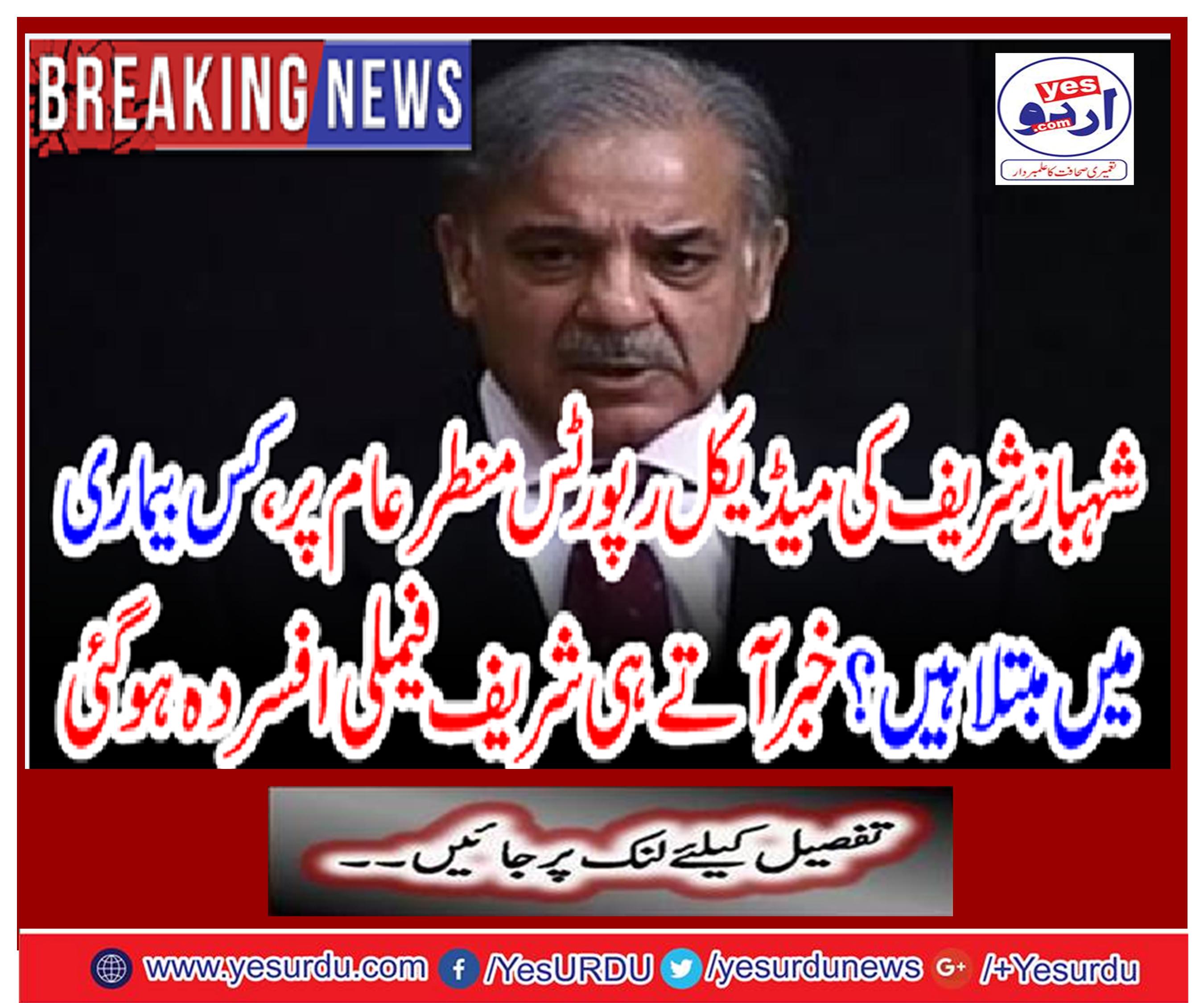 The report of Shahbaz Sharif's medical report came to normal, in which illness suffered?