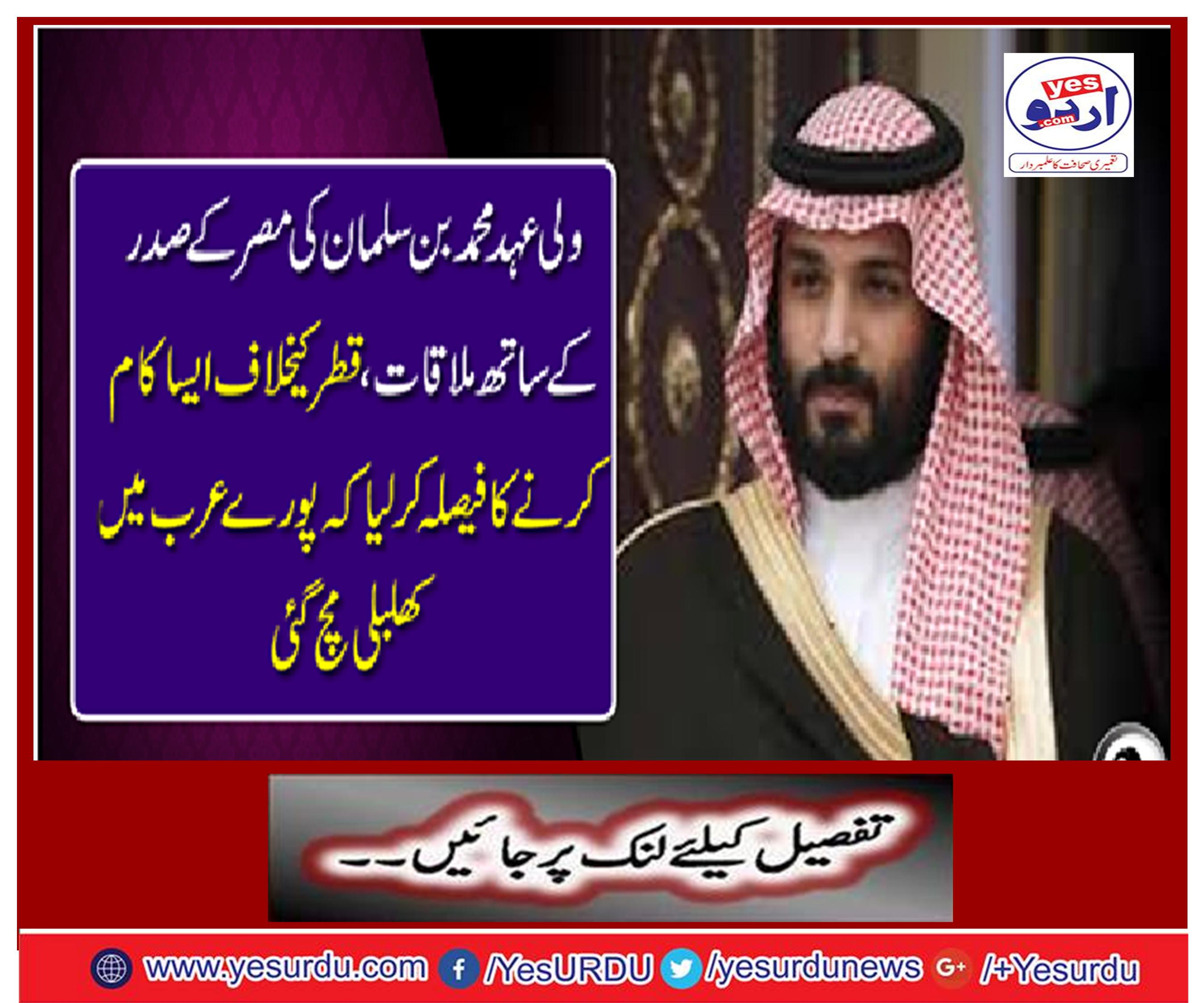 Meeting with the Egyptian President of Muhammad bin Salman
