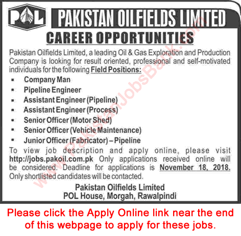 Pakistan Oilfields Limited Jobs November 2018 Apply Online Mechanical Engineers & Others Latest Dawn 11-Nov-2018 (Sunday) in Dawn 