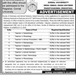 Jobs ,In, Gomal ,University, Dera Ismail Khan, 07 Nov 2018
