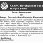 Jobs In Saarc Development Fund 07 Nov 2018