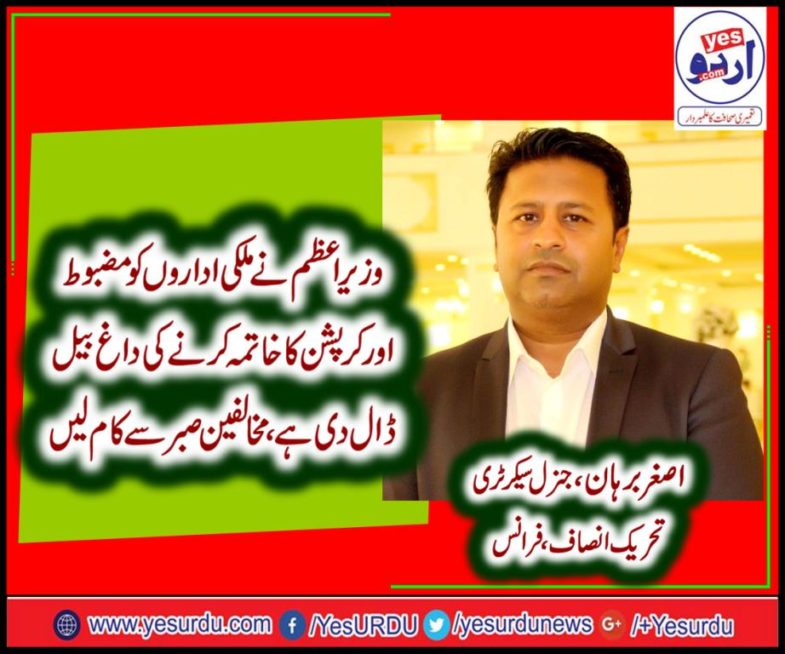 ASGHAR BURHAN, GEN SECRETARY, PTI, FRANCE