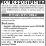 South Asian Strategic Stability Institute (SASSI) University Internship Program 2019 12 November, 2018