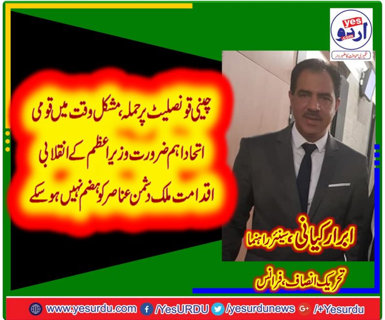 IBRAR KAYANI, SENIOR LEADER, PTI, FRANCE