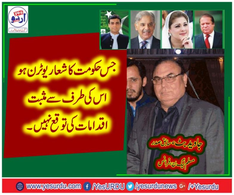 JAVED BUTT, EX-PRESIDENT, PMLN, FRANCE