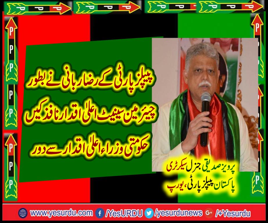 Pervez Siddiqui، information, secretary, ppp, europe