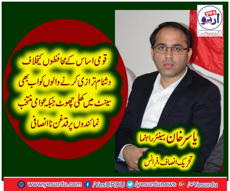 yasir khan, senior, leader, pti, france