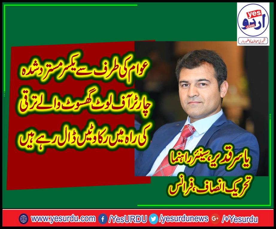 yasir qadeer, SENIOR, LEADER, PTI, FRANCE