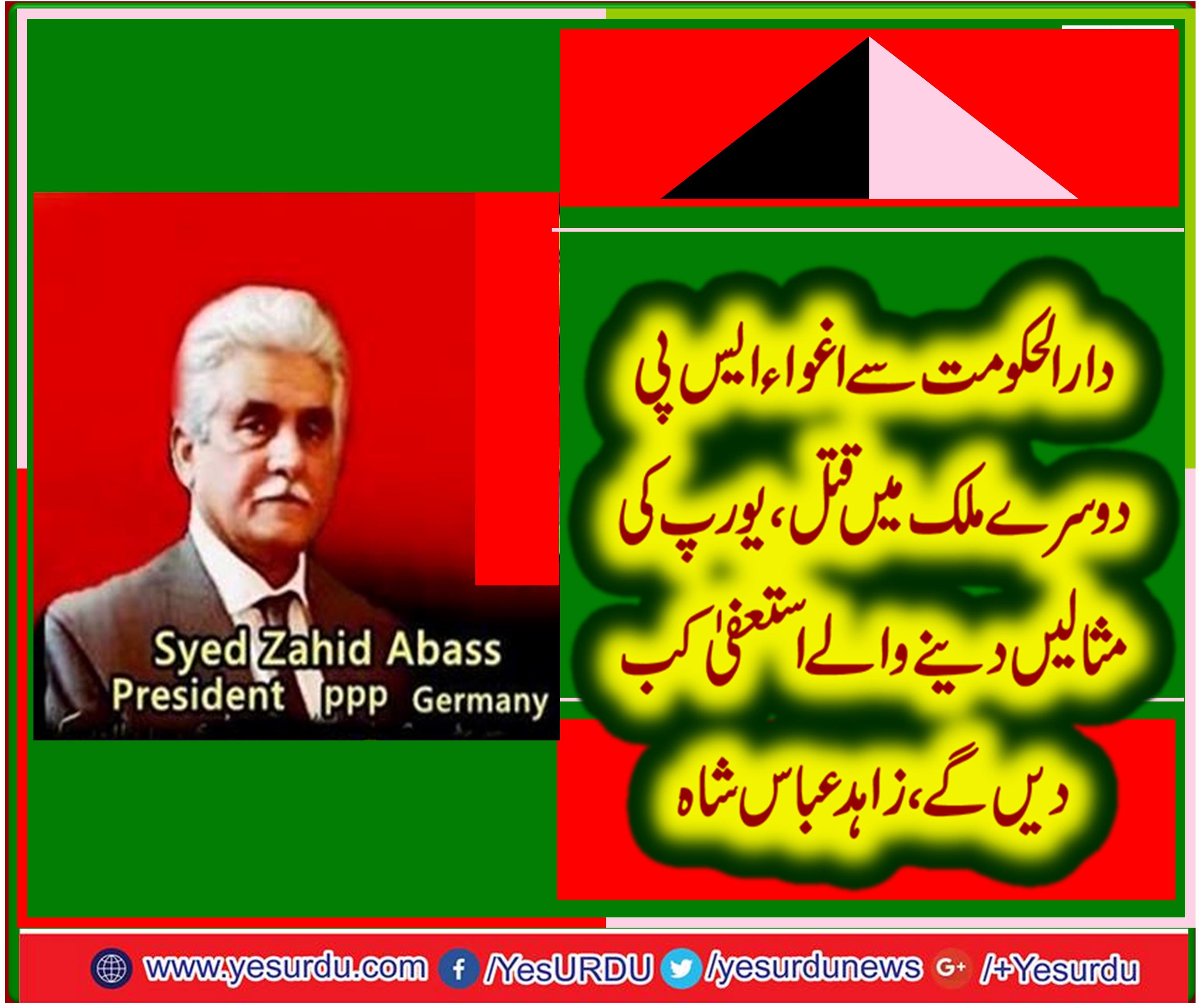 zahid abbas shah, PRESIDENT, PPP, GERMANY