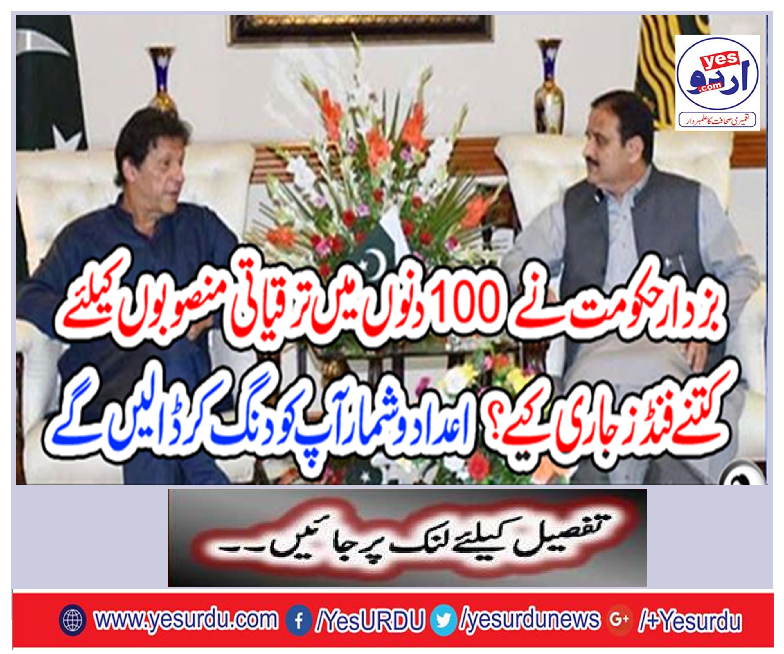 How many funds have been released for the development projects in the Bucharar government in 100 days? The numbers will count on you