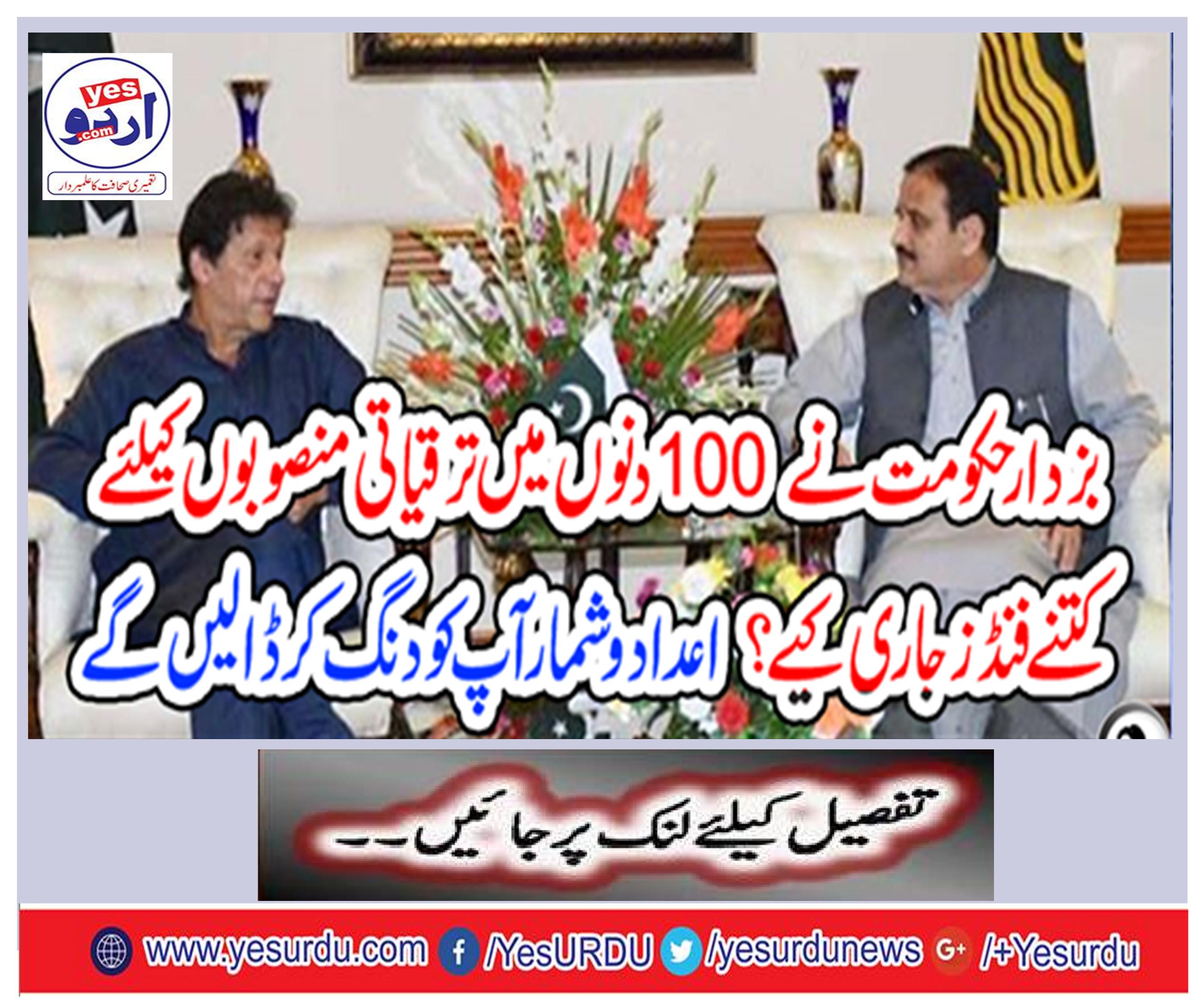 How many funds have been released for the development projects in the Bucharar government in 100 days? The numbers will count on you