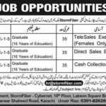 Stormfiber Telecom Jobs 2019 for Telesales Executives, Sales Executives and Cash College Officers