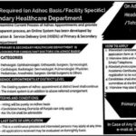 PS Healthcare Department Punjab Jobs 2019 for Consultant Doctors