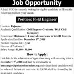 Pak Mission NGO Jobs 2019 for Field Engineer
