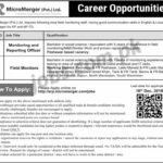 MicroMerger Pvt Ltd Jobs 2019 for 100+ Field Monitors and Monitoring/Reporting Officers