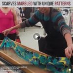 Scarves marbled with unique patterns