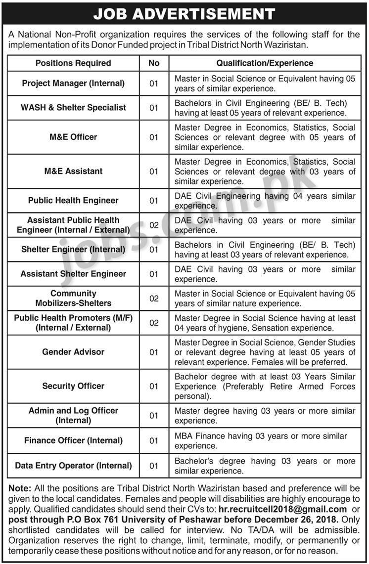 National NGO Jobs 2019 for 18+ Posts (Multiple Categories)