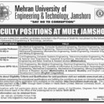 Mehran University of Engineering & Technology (MUET) Jobs 2019 for Teaching Faculty
