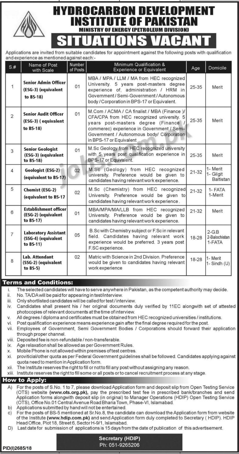 Ministry of Energy Pakistan Jobs 2019 for 15+ Posts (Multiple Categories) (Download OTS Form)
